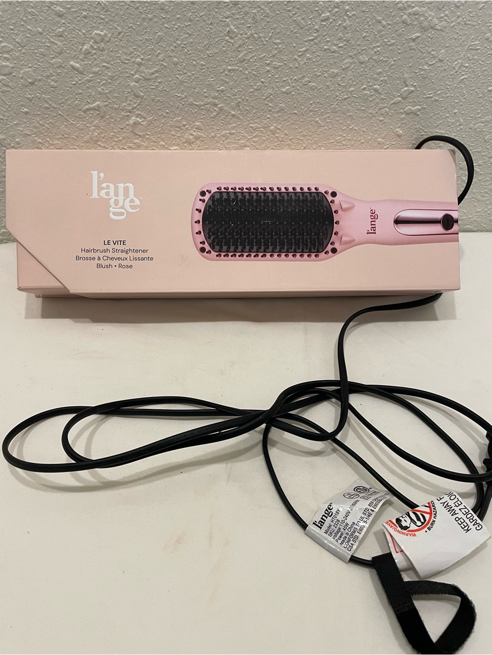 Lange Blush Pink Le Vite Hairbrush Straightener